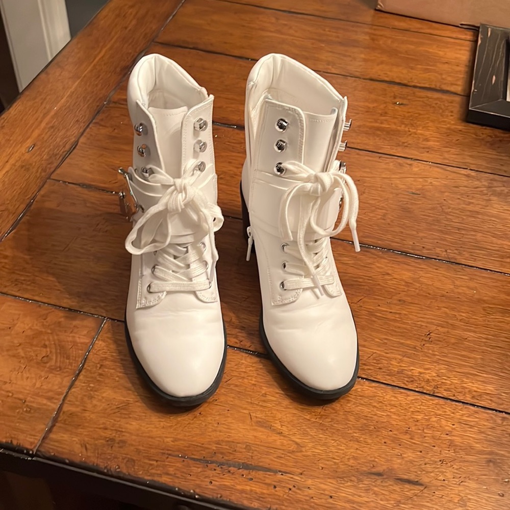Calvin Klein White Boots Size 7
